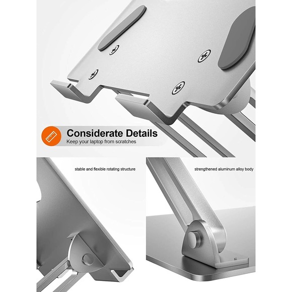 Adjustable Laptop Stand for Desk, Ergonomic Portable Computer Stand 11"- 17" - Picture 2 of 4
